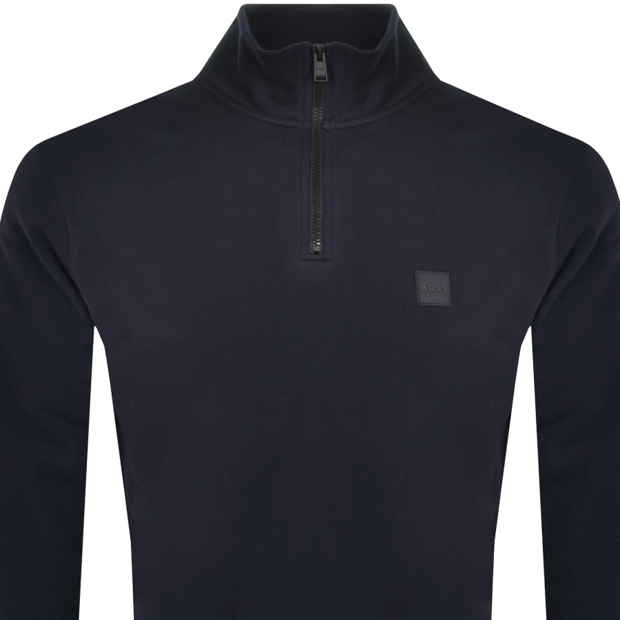 Boss Casual Men s Zetrust Half Zip Sweatshirt Dark Blue XL